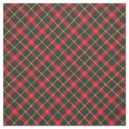 Zwart-rood geplakt patroon Tartan Stof