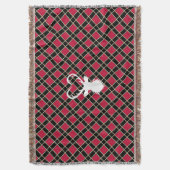 Zwart rood geruit & rendier silhouet deken (Voorkant Verticaal)