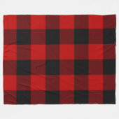 Zwart-rood, gevarieerd vierkant buffel fleece deken (Voorkant (Horizontaal))
