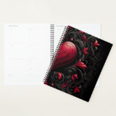 Zwart & rood Gotisch Damast Planner (Display)