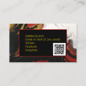 Zwart rood goud met foto met QR-code Visitekaartje (Achterkant)