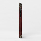 Zwart rood goudbloemmonogram Case-Mate iPhone case (Achterkant/links)