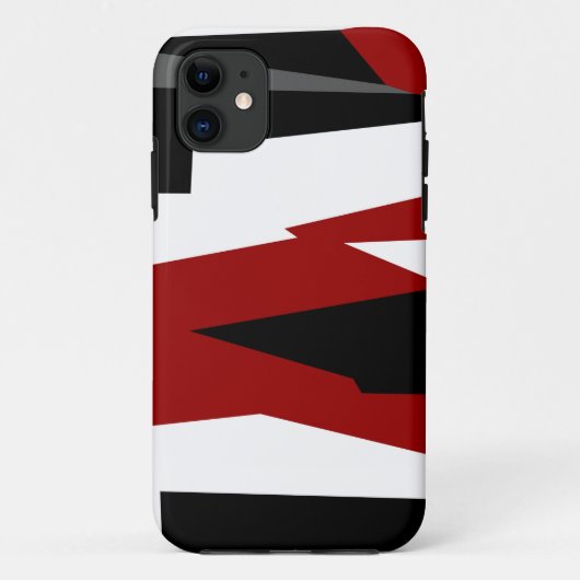 Zwart rood grijs en wit Case-Mate iPhone case (Achterkant)