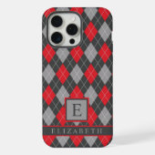 Zwart Rood Grijs Kleur Argyle iPhone Hoesje (Achterkant)