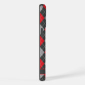 Zwart Rood Grijs Kleur Argyle iPhone Hoesje (Rechterkant)
