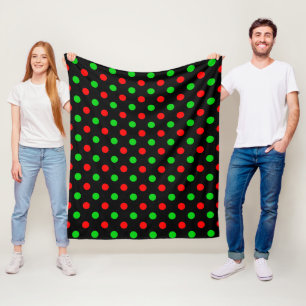 Zwart Rood Groen Stippen Design Fleece Deken