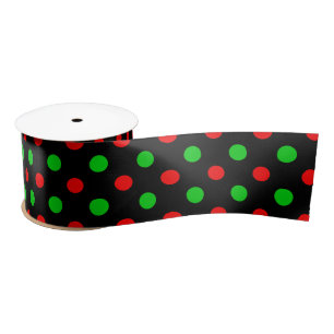 Zwart Rood Groen Stippen Design  Lint