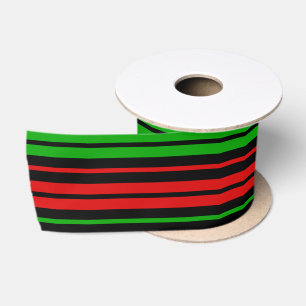 Zwart Rood Groen Strepen Patroon   Lint