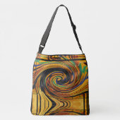 Zwart, rood, groen wervelpatroon Tas (Achterkant)