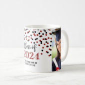 Zwart Rood Klasse van 2024 Koffie Mok (Voorkant rechts)