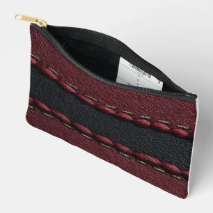 Zwart & rood leereffect etui