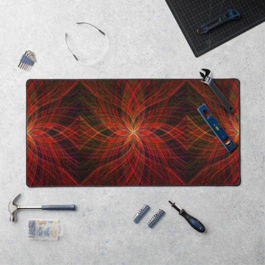 Zwart & Rood Mandala Art Cool Modern Trendy Trippy Bureaumat (Werkstation)