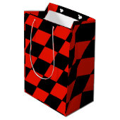 Zwart-rood Medium Cadeauzakje (Achterkant Gekanteld)