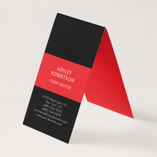 Zwart & Rood Modern Professioneel Minimalistisch E Visitekaartjes