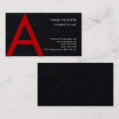 Zwart Rood Monogram Advocaat bij Rechtsbijstand Visitekaartje (Voorkant / Achterkant)