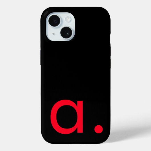Zwart Rood Monogram Initiaal Letter Modern Plain Case-Mate iPhone Case (Achterkant)