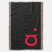 Zwart Rood Monogram Initiaal Letter Modern Plain Deken (Voorkant Verticaal)
