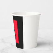 Zwart Rood Monogram Initiaal Letter Modern Plain Papieren Bekers (Links)