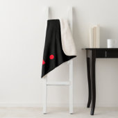 Zwart Rood Monogram Initiaal Letter Modern Plain Sherpa Deken (In situ)