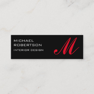 Zwart Rood Monogram Interieur Design Visitekaartje