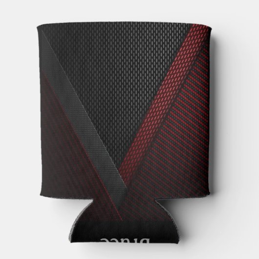 Zwart-rood patroon toevoegen Jouw naam Beste man Blikjeskoeler (Achterkant)