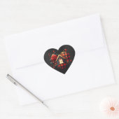 Zwart Rood Plaid Valentijn Hart Hart Sticker (Envelop)
