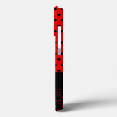 Zwart-rood-poolpuntpatroon, aangepaste naam Case-Mate iPhone case (Achterkant / Links)