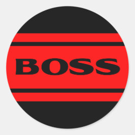 Zwart Rood Race Stripes Boss Sticker