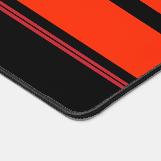Zwart Rood Racing Stripes Monogram Bureaumat (Hoek)