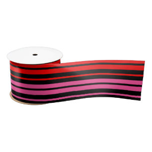Zwart rood roze verticale strepen design klassiek  lint