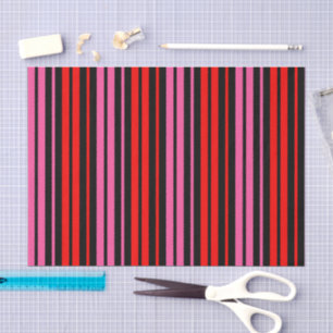 Zwart rood roze verticale strepen ontwerp klassiek tissuepapier