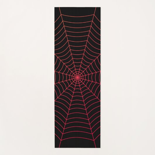 Zwart rood spinnenweb Halloween patroon Yogamat (Voorkant)