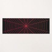 Zwart rood spinnenweb Halloween patroon Yogamat (Voorkant (horizontaal))