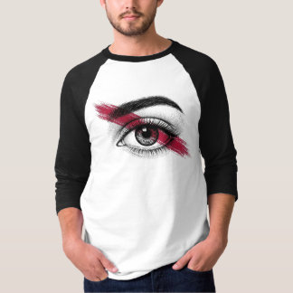 Zwart-rood stippel kunstontwerp t-shirt
