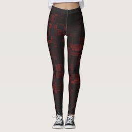 Zwart Rood Subtiel Spelen op Kleur Vrouwen Comfort Leggings