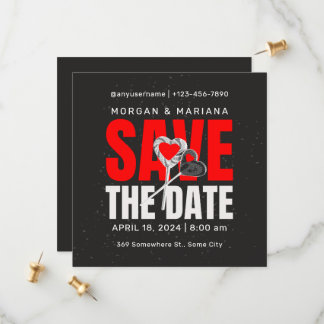 Zwart Rood Vet Save The Date Love Theme