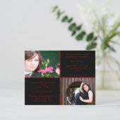 Zwart-rood vierkantsStar-Afstuderen Kaart (Staand voorkant)