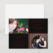 Zwart-rood vierkantsStar-Afstuderen Kaart (Voorkant / Achterkant)