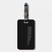 Zwart-rood, wit, aantrekkelijk bagagelabel (Achterkant verticaal)