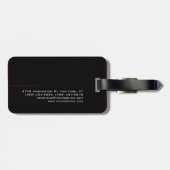 Zwart-rood, wit, aantrekkelijk bagagelabel (Achterkant horizontaal)