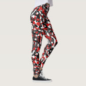 Zwart rood wit Camouflage afdrukpatroon Leggings (Rechts)
