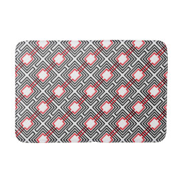 Zwart rood & wit geometrisch badmat