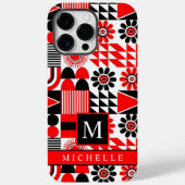  zwart rood wit geometrisch Case-Mate iPhone case (Achterkant)