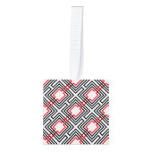 Zwart rood & wit geometrisch kubus ornament (Voorkant)