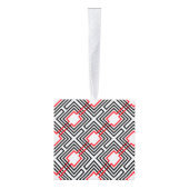 Zwart rood & wit geometrisch kubus ornament (Rechts)