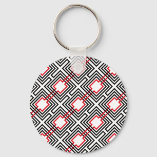 Zwart rood & wit geometrisch sleutelhanger