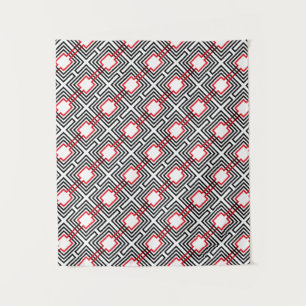 Zwart rood & wit geometrisch wandkleed