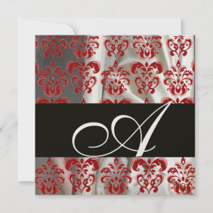 ZWART ROOD WIT ZIJDE DAMAST STOF MONOGRAM Ijs Kaart