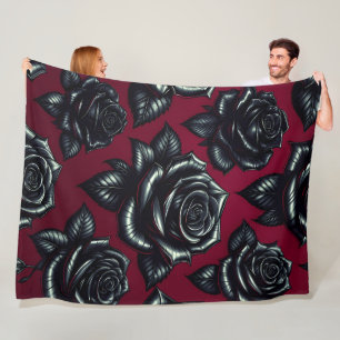 Zwart Roos 60x80 fleece deken