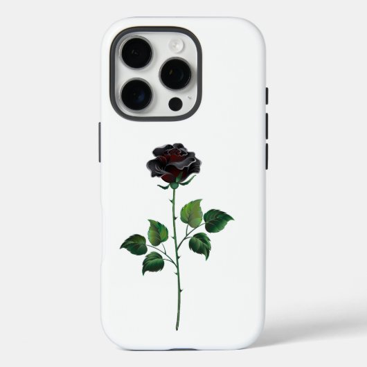 Zwart roos Case-Mate iPhone case (Achterkant)